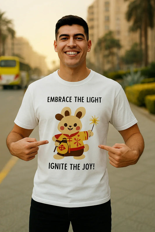 Embrace the Light, Ignite the Joy T-Shirt – Uplifting Motivational Tee for Spiritual & Positive Living