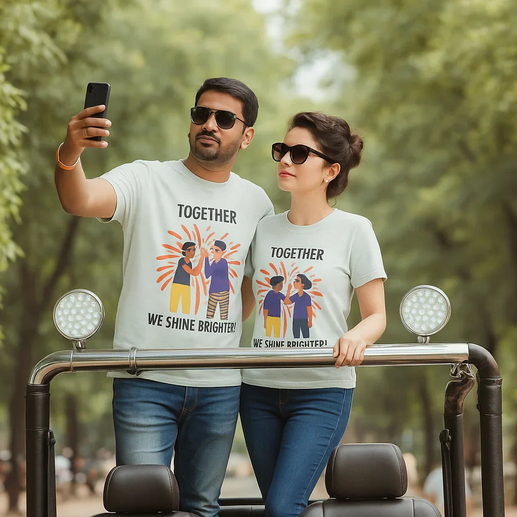 Together We Shine Brighter T-Shirt – Unity & Love Graphic Tee for Friends, Couples, and Teams